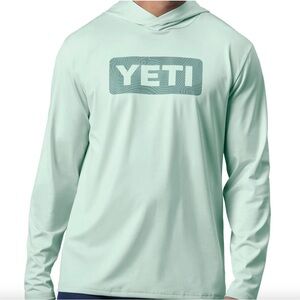 YETI Men’s Wave Logo Badge Hooded Long Sleeve Hoodie Sunshirt XL